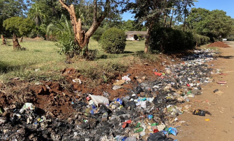 Littering in Zimbabwe: Litter close to council premises in a Suburb in Harare